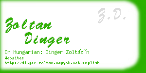 zoltan dinger business card